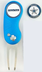 NFL 2 Prong Switchblade GOLF DIVOT REPAIR TOOL + Ballmark FIXED PARENT - Picture 1 of 28