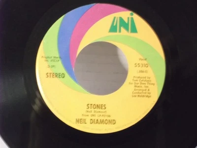 Neil Diamond,UNI 55310, "Stones",US,7"45,1971 hit pop rock classic,Mint - Image 1 of 2
