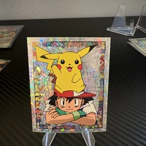 Pokemon S2 Merlin Collection Sticker pikachu & ash - Picture 1 of 6