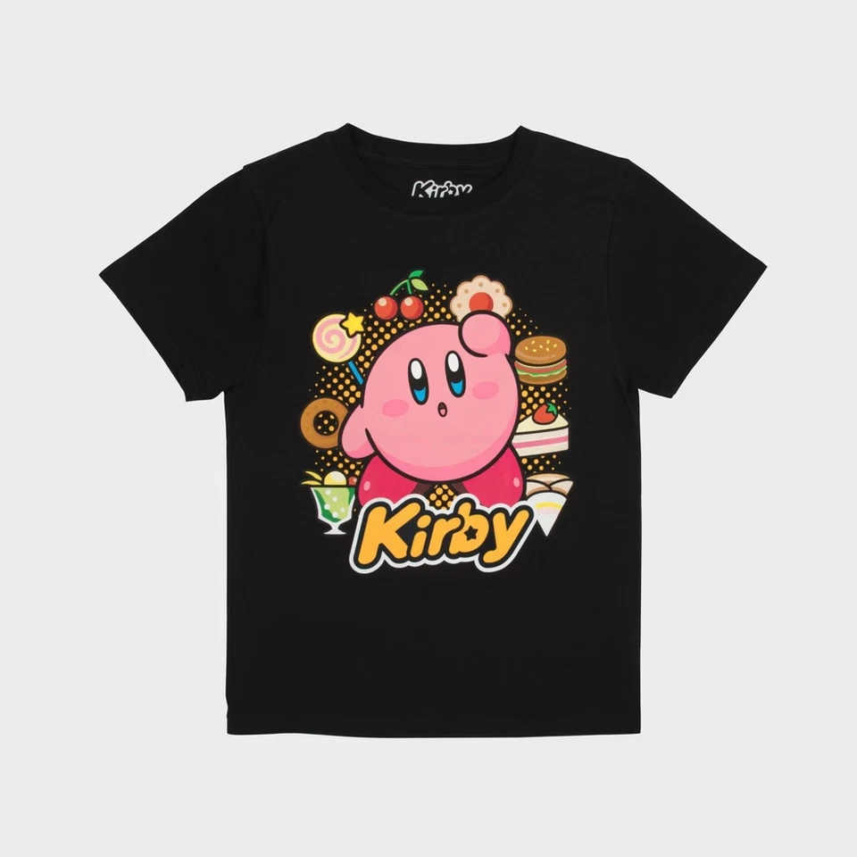 NUEVO CON ETIQUETAS Camiseta Negra Nintendo Videojuego KIRBY Gráfica Talla L Foto 1 de 1