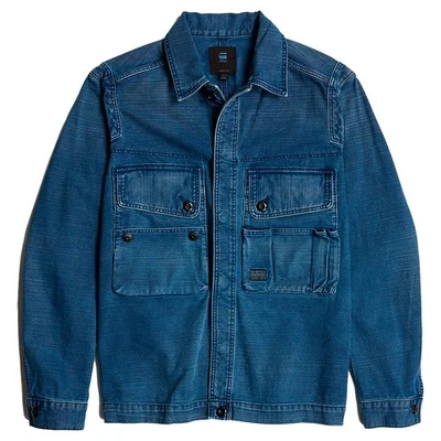 G-STAR Raw - Mens Utility Overshirt, Color Faded Indigo Gd, Size: XX-Large - Image 1 of 4