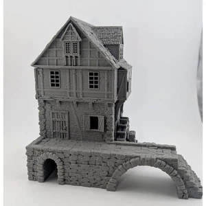 Medieval Watermill Terrain Building fantasy wargaming model DnD 36mm Scale - Picture 1 of 5