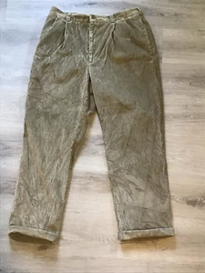 Tommy Hilfiger Herren Beige Weite Wal Cord Bündchen Saum Wappen Logo Hose 38X30 - Bild 1 von 4