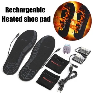 Electric Heated Shoe Insoles Foot Warmer Heater Feet Battery Warm Socks Boot - Picture 1 of 10