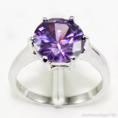 Anillos púrpura verde oliva blanco azul rojo rosa circonita cúbica 18KWGP mujeres niñas Foto 1 de 2