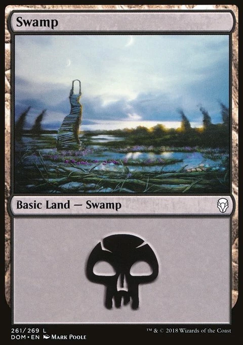 MTG Magic the Gathering Swamp (261/296) Dominaria LP - Image 1 of 1