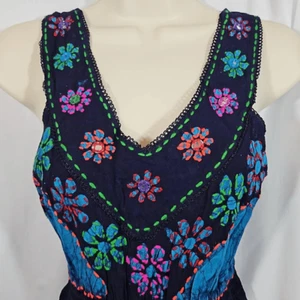 Dobladillo asimétrico Vintage Floral Tie Dye Hippie Bordado Shoreline Talla L/XL 9 - Imagen 1 de 14