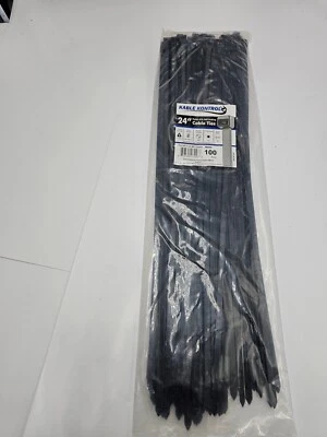 100-Pack Kable Kontrol 24" Nylon 6/6 Self Locking Cable Ties CT-24-BK-100PK