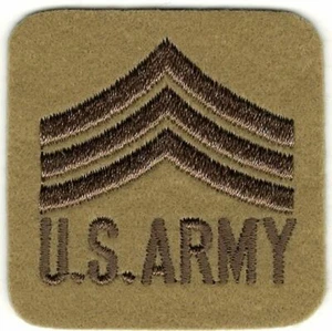 Brown Desert Tan Military Army Sergeant Insignia Patch - Picture 1 of 1