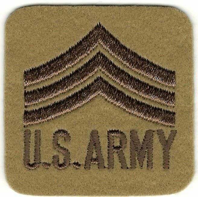 Brown Desert Tan Military Army Sergeant Insignia Patch - Image 1 of 1
