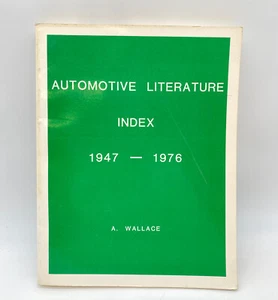 Automotive Literature Index 1947-1976 A. Wallace Car & Driver Motor Trend Road - Imagen 1 de 7