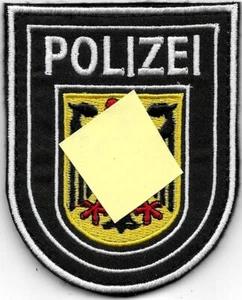 BundesPolizei ca.15 Ja. alt Klett Abzeichen BGS Patch Polizei  DÜNNER Rand WEISS - Bild 1 von 3