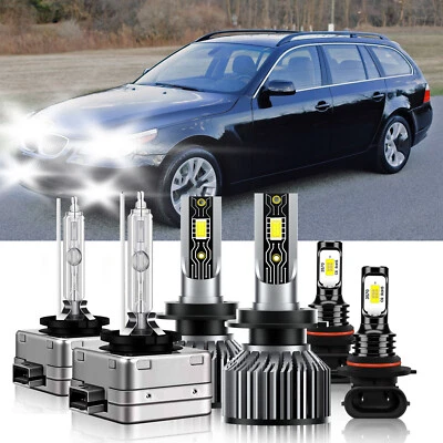 Para BMW 530xi 2006-2007 HID LED Faro Bombilla Luz Antiniebla Luz Alta Baja Blanca Foto 1 de 4