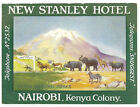 Authentic Vintage Luggage Label ~ NEW STANLEY HOTEL ~ Nairobi, Kenya Colony