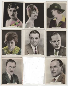 Lot 8 different 1927 AFRICAN TOBACCO CINEMA ARTISTES Tobacco Cards - Film Stars - Picture 1 of 2