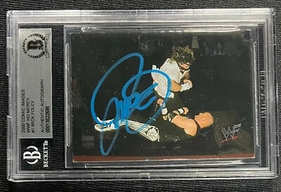MANKIND MICK FOLEY SIGNED 2000 COMIC IMAGES NO MERCY #1 CARD BECKETT 695 - Image 1 of 2