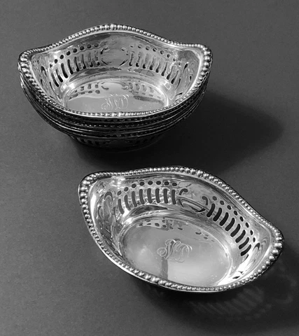 GORHAM STERLING SILVER CANDY/NUT BOWLS - VINTAGE SET OF 8 - #A4775 Cover