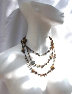 Kette Tigerauge Perle Perlmutt sehr variabel tragbar Arten MermaidCollection - Picture 1 of 11