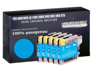 5 Druckerpatronen cyan kompatibel für Brother LC985 DCP-J315w - Bild 1 von 5