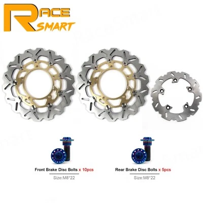 Rotores de disco de freno delanteros traseros con pernos tornillos para Suzuki GSX650F Katana 2008-2012 Foto 1 de 4