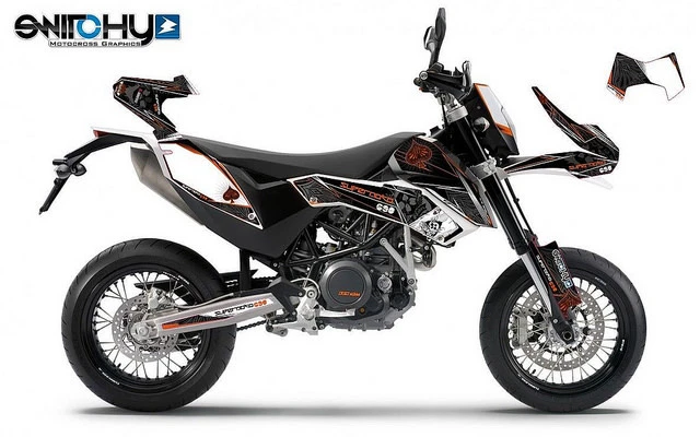 KTM KIT ADESIVI GRAFICHE SPADES per moto SMC 690 2008 2009 2010 2011 DECALS DEKOR