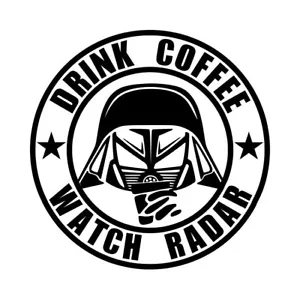 Calcomanía de café Spaceballs casco oscuro #1 4""x4"" elige color - Imagen 1 de 2