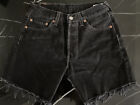 Vintage Levi's 501 Black Usa Denim Cut-Off Shorts Waist 29?