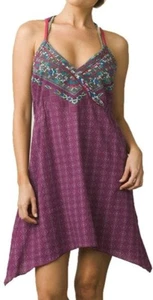 prAna Women’s Darya Halter Dress Size XS 100% Organic Cotton Pomegranate Boho - Picture 1 of 11