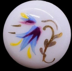 Glass White Round Floral Cabochons Crafts Jewelry Making 18 mm Vintage - Picture 1 of 7