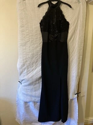 Lipsy London black lace Sequin evening prom maxi dress size 12 BNWT - Image 1 of 4