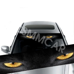 Car Sticker DIY Eye-Catching Yellow Eye Leopard Graphics Front Windshield Decals - Picture 1 of 7