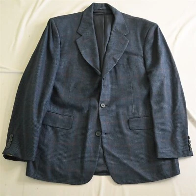 Blazer Chaqueta Deportiva De Colección Neiman Marcus 41R 42R Azul Glenn Check Lana 3 Rollos 2 Foto 1 de 4
