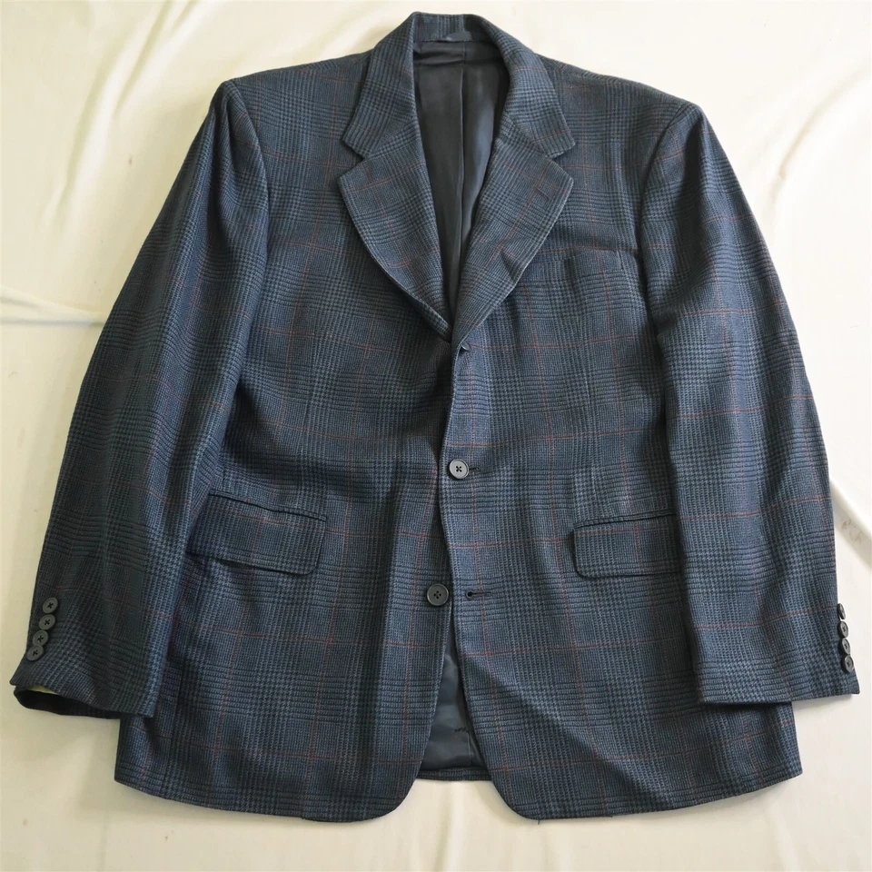 Blazer Chaqueta Deportiva De Colección Neiman Marcus 41R 42R Azul Glenn Check Lana 3 Rollos 2 Foto 1 de 4