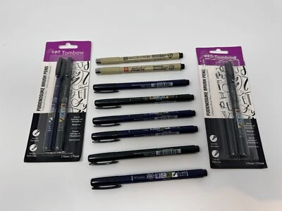 Lote de 17 marcadores artísticos de pluma de pincel doble Tombow - ligeramente usados Foto 1 de 4