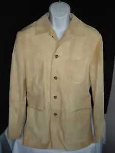 Hugo Boss Lt. Tan Italian Goat Suede 5-Button 3-Pocket Field jacket Sz. 44/M US - Picture 1 of 10