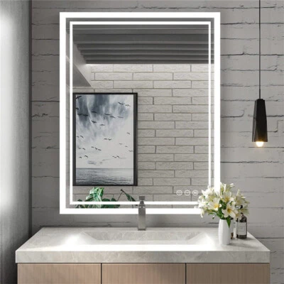 70/80/90CM XXL Bathroom Mirror LED Dimmable Makeup Vanity Mirror IP65 Waterproof - image 1 of 4