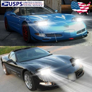 For Corvette C5 1997-2004 4Side 6000K Front LED Headlight High/Low Beam Bulbs - Picture 1 of 15