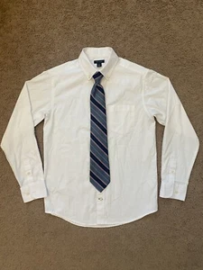 Tommy Hilfiger Boys White Dress Shirt Top Size 14 and Starcy Tie - Picture 1 of 3