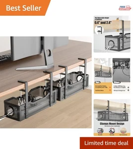 Sturdy Under Desk Cable Organization System - Anti-Scratch & Versatile - Afbeelding 1 van 8