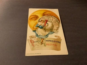 Winsch- Schmucker ~c. 1911 Pilgrim, Turkey, Personified Moon - Embossed Postcard - Picture 1 of 2
