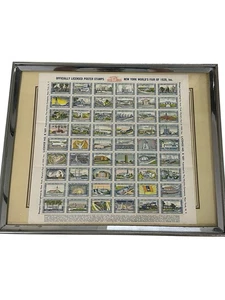 ORIGINAL 1939 SHEET OF "NEW YORK WORLD'S FAIR" OFFICIAL STAMPS, 54 STAMPS, EXC - Picture 1 of 1
