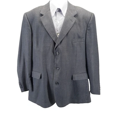 Abrigo deportivo Stafford Executive azul marino 3 botones seda lana hombre talla 46R Foto 1 de 4