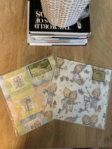 2 Stück Vintage Hallmark Betsey Clark Geschenkpapier Geschenkpapier 4 Blatt insgesamt - Bild 1 von 8