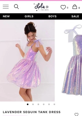 8T Lavender Sequin Tank Dress by Lola and the Boys - Image 1 of 3