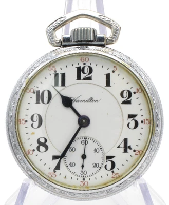 Reloj Bolsillo Hamilton Doble Rodillo 16s 21 Joyas COMO ESTÁ PW-144 Foto 1 de 4