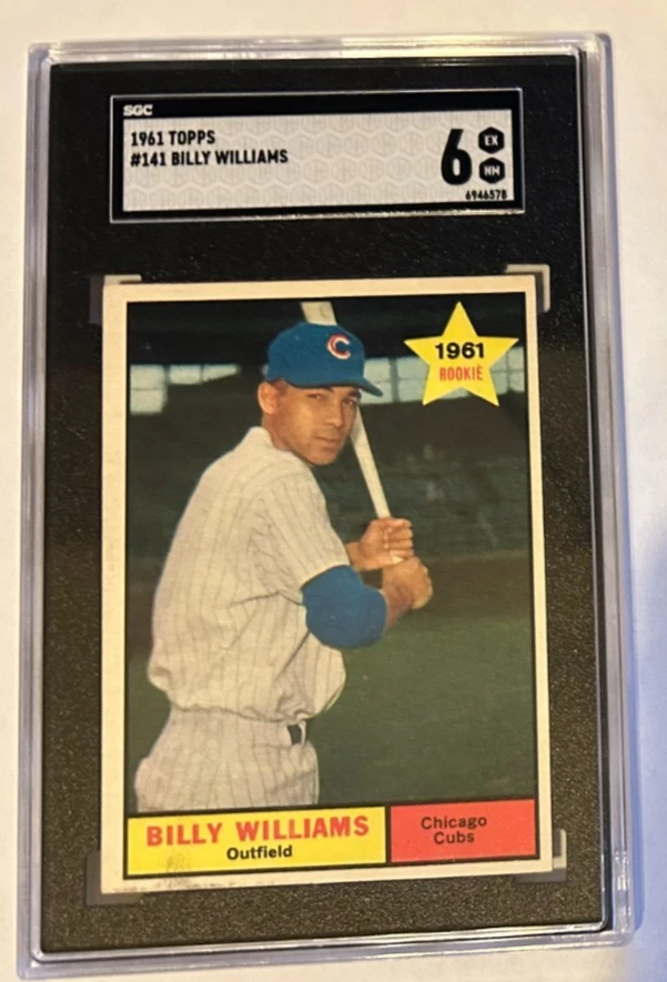 1961 Topps Billy Williams radiocontrol novato #141 Chicago Cubs graduado SGC 6 EX-MT Foto 1 de 2