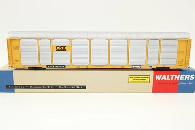 Walthers HO Scale ETTX Trailer Train CSX Thrall 89' Tri Level Auto Carrier Car - Image 1 of 4