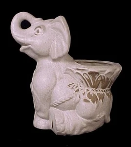 Jarrón jardinero Royal Haeger Art Pottery circo elefante vintage blanco gris moteado - Imagen 1 de 7