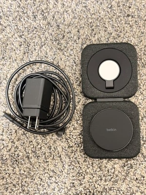 Belkin BoostCharge Pro 15W 2-in-1 Travel Pad Wireless Charging Station - Black - Image 1 of 4