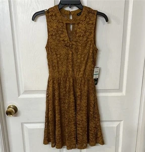 As U Wish Gold Cut-out Dress (NWT) - Picture 1 of 4